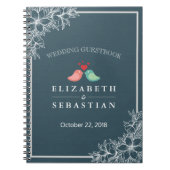 Livre d'Inséparables Floraux Bleu & Blanc Mariage (Devant)