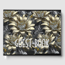 Livre D'Invitation Floral Argent Pour Événements S