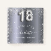 Livre d'invité 18e anniversaire argent nom de part (Devant)