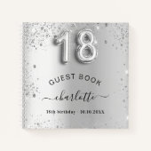 Livre d'invité 18e anniversaire argent nom de part (Devant)