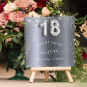 Livre d'invité 18e anniversaire argent nom de part