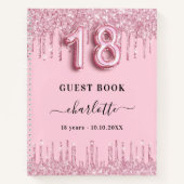 Livre d'invité 18e anniversaire rose parties scint (Devant)