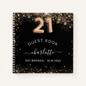 Livre d'invité 21e anniversaire noir or parties sc (Devant)