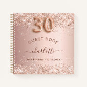 Livre d'invité 30e anniversaire rose or parties sc (Devant)