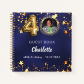 Livre d'invité 40e anniversaire marine bleu or éto (Devant)