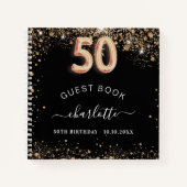 Livre d'invité 50e anniversaire noir or parties sc (Devant)
