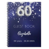 Livre d'invité 60e anniversaire marine bleu argent (Devant)