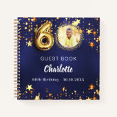 Livre d'invité 60e anniversaire marine bleu or éto (Devant)
