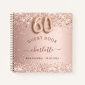 Livre d'invité 60e anniversaire rose or blush (Devant)