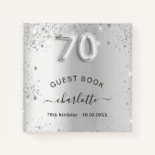 Livre d'invité 70e anniversaire argent nom de part (Devant)