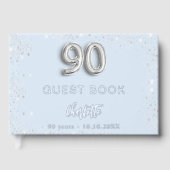Livre d'invité 90e anniversaire bleu clair argent (Recto)