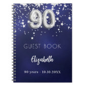 Livre d'invité 90e anniversaire marine bleu argent (Devant)