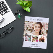 Livre d'invité, anniversaire lavande photo collage