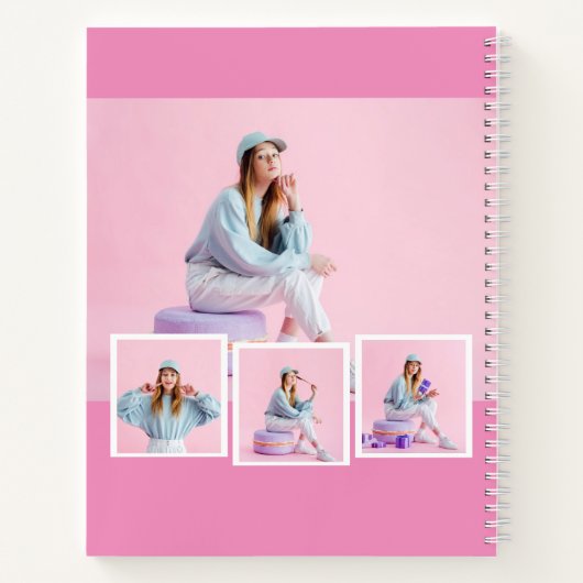 Livre d'invité anniversaire rose photo collage fil (Dos)