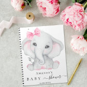 Livre d'invité baby shower fille éléphant fille ro