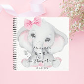 Livre d'invité baby shower fille éléphant fille ro