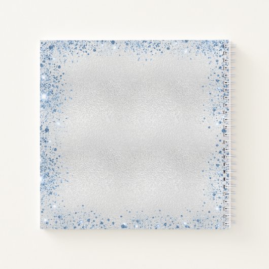 Livre d'invité baptême argent bleu nom garçon (Dos)