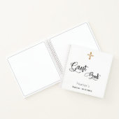 Livre d'invité baptême blanc noir script (Intérieur)