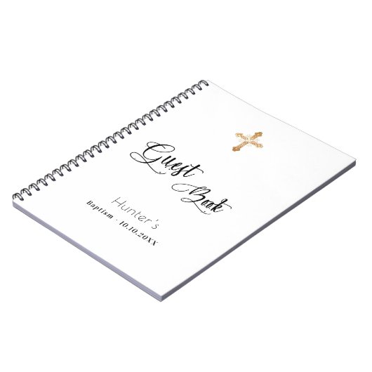 Livre d'invité baptême blanc noir script (Côté gauche)