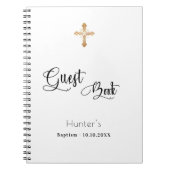 Livre d'invité baptême blanc noir script (Devant)