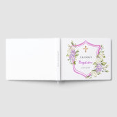 Livre d'invité baptême crête rose pourpre fleurs f (Complet)
