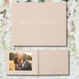 Livre d'invité Beige Blush Pink Photo Foil Guestbo