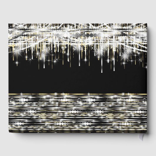 Livre d'invité Black Gold Silver Sparkle (Verso)