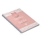 Livre d'invité blanc de baby shower d'arc de pêche (Côté Droit)