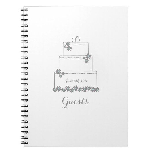 Livre d'invité blanc de gâteau de mariage (Devant)