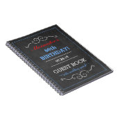 Livre d'invité blanc et bleu rouge de fête (Côté Droit)