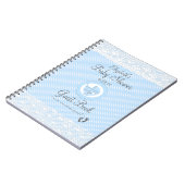 Livre d'invité bleu de douche de Dentelle-Bébé (Côté gauche)