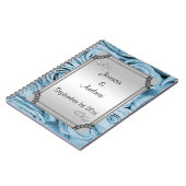 Livre d'invité bleu de roses et d'anneaux de noces (Côté gauche)