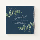 Livre d'invité bleu rustique du mariage Budget (Dos)