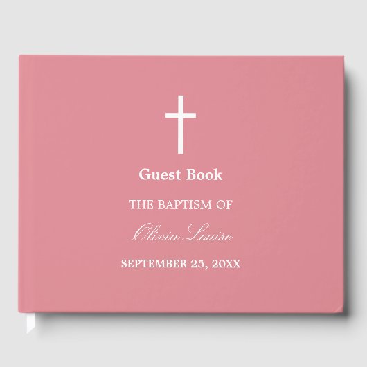 Livre d'invité Blush Pink Baptism (Recto)