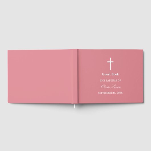 Livre d'invité Blush Pink Baptism (Complet)