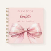 Livre d'invité blush rose bow SWEET 16 (Devant)