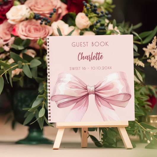 Livre d'invité blush rose bow SWEET 16