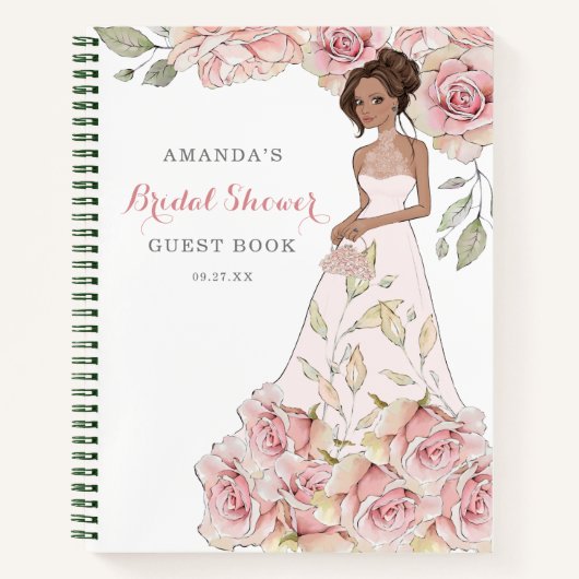 Livre d'invité Blush Rose Bride (Devant)