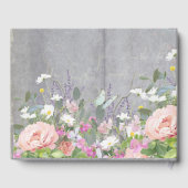 Livre D'Invité Bois Rustique Floral Peony Fleurs S (Verso)