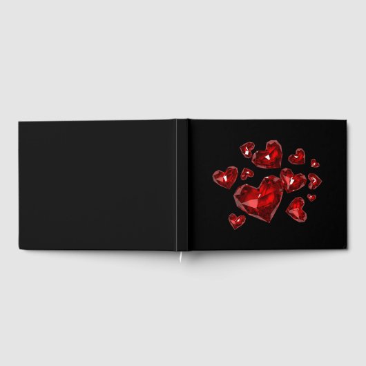 Livre d'invité - Coeurs bijoux rouges (Complet)