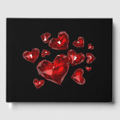 Livre d'invité - Coeurs bijoux rouges (Recto)