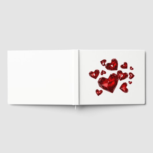 Livre d'invité - Coeurs bijoux rouges (Complet)