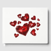 Livre d'invité - Coeurs bijoux rouges (Recto)