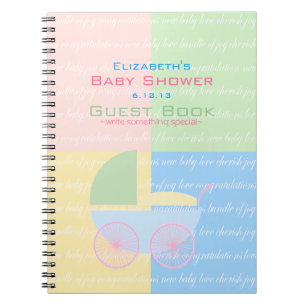 Livre d'invité coloré par pastel de baby shower