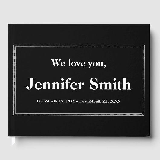 Livre d'invité commémoratif clair et triste (Recto)