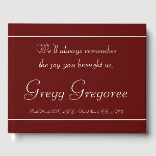 Livre d'invité commémoratif de base et minimale