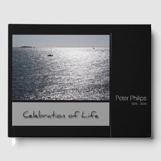 Livre d'invité commémoratif personnalisé Seascape (Recto)