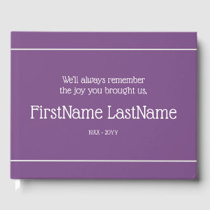 Livre d'invité commémoratif triste et sobre