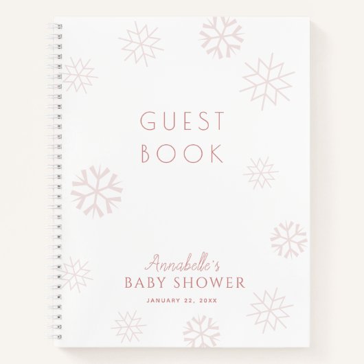Livre d'invité de Baby shower de Fille de Snowflak (Devant)