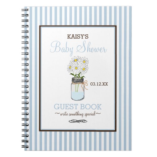 Livre d'invité de baby shower de pot de maçon de (Devant)